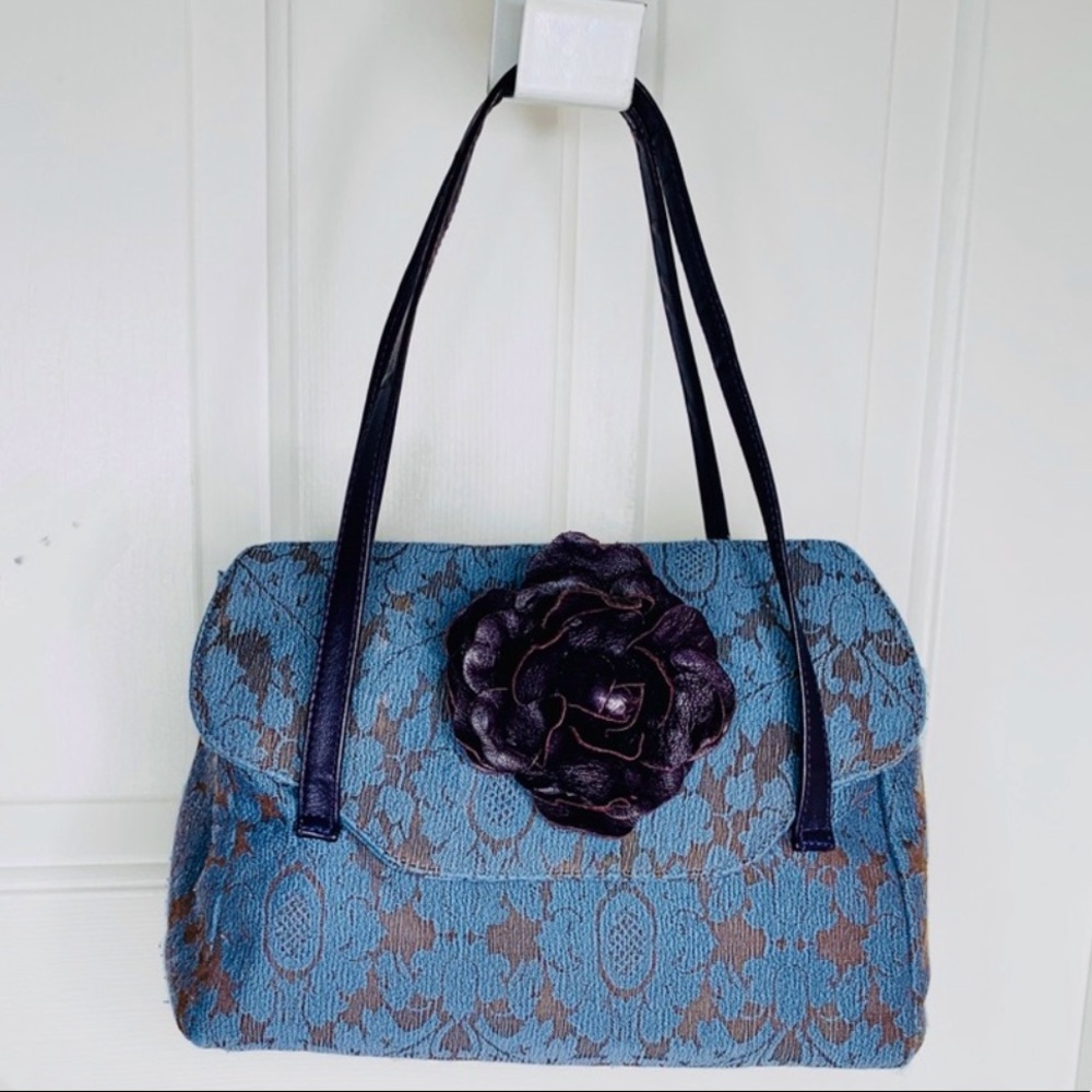 Vintage by' Paint the Lily'  brocade blue bag